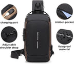 MS Mart - Anti-Theft Sling Bag for Men | Password Lock Crossbody Chest Bag with USB Port