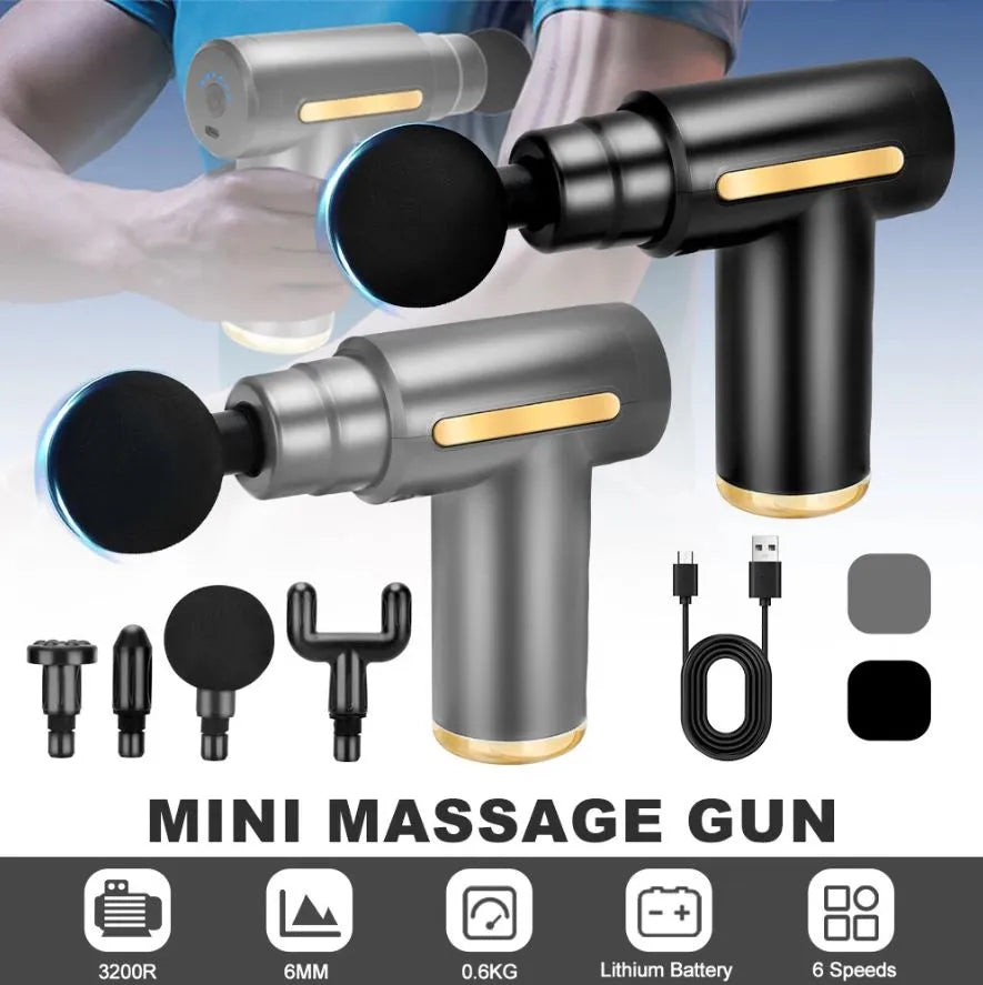 Massager Machine - Massage Gun Full Body - Deep Tissue Massage Gun - Massage Gun - Body Massager Powerful Muscle Relaxer For Men & Women Therapy Gun With Multiple Heads - Portable Rechargeable Pain Relief Massage
