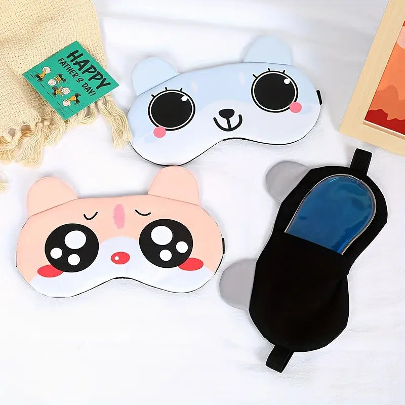 MS Mart - Cute Cartoon Sleeping Eye Mask With Ice Gel Bag | Cool & Sleeping Mask For Girls