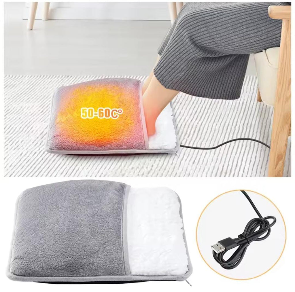 MS Mart - Electric Foot Warmer Pad | USB Heated Foot Heater Slipper For Winter