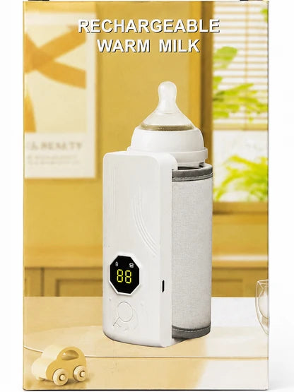 Rechargeable Portable Baby Bottle Milk Warmer | USB Type-C Digital Feeder Warmer