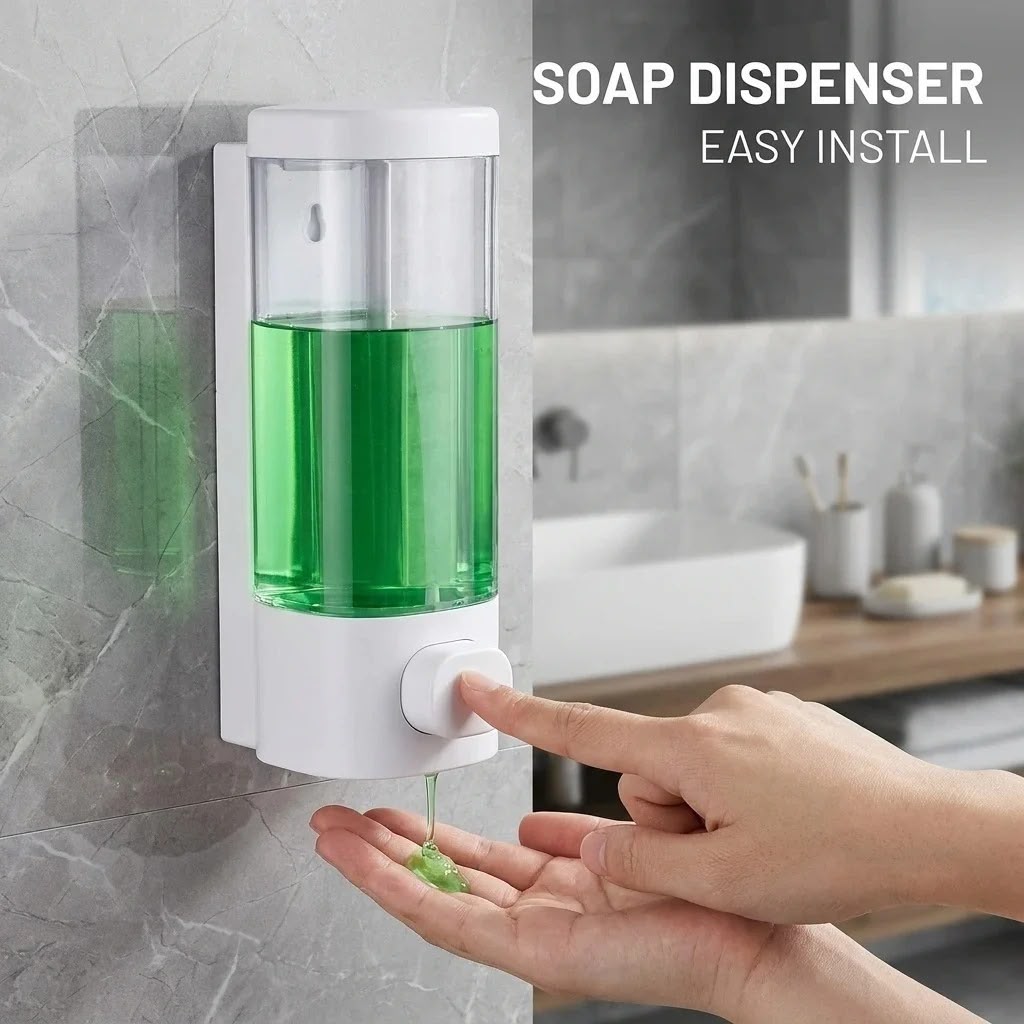MS Mart - Wall Mounted Soap Dispenser | Liquid Soap & Shampoo Dispenser for Bathroom