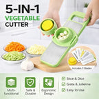 MS Mart - 5 in 1 Stainless Steel Vegetable Slicer & Grater | Safe Multi-Functional Cutter