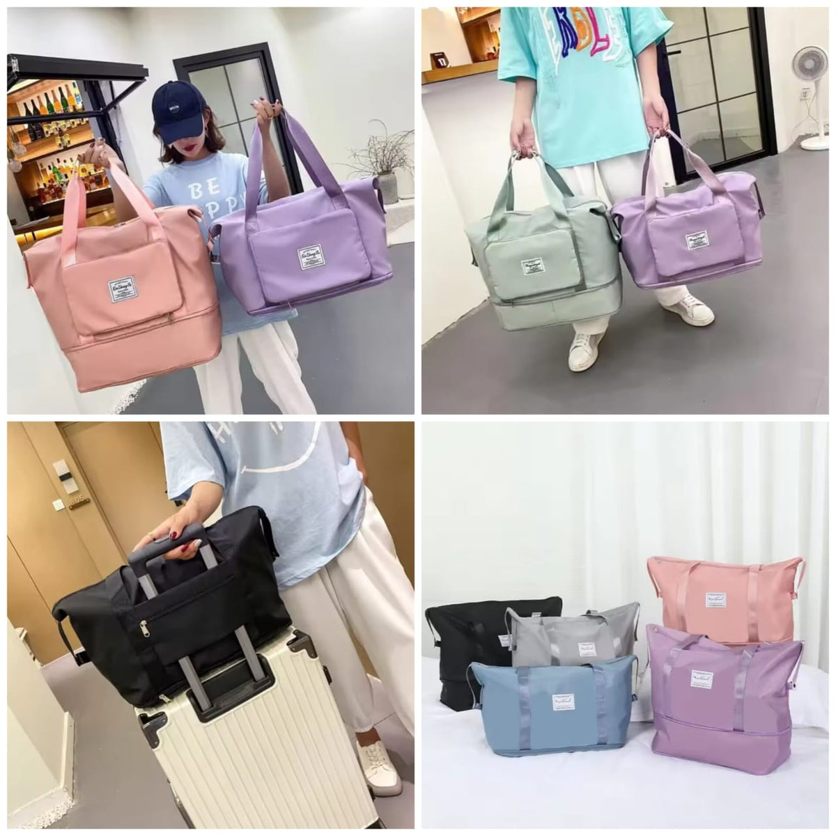 Expandable Oxford Pillow Bag Travel Organizer – Waterproof Foldable Luggage Storage Handbag for Travel & Gym made in china