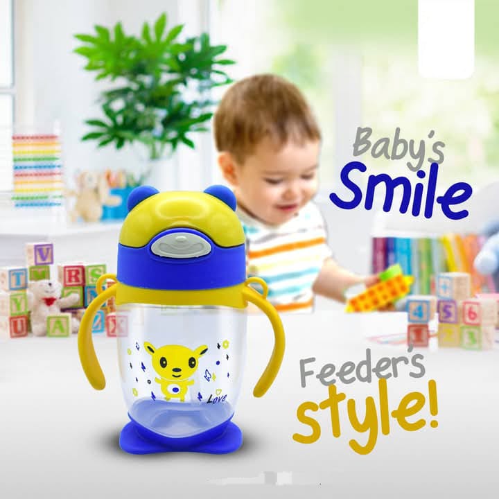 MS Mart - Baby Smile Sipper Cup with Handles | Leak-Proof Feeder Style Training Cup