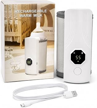 Rechargeable Portable Baby Bottle Milk Warmer | USB Type-C Digital Feeder Warmer