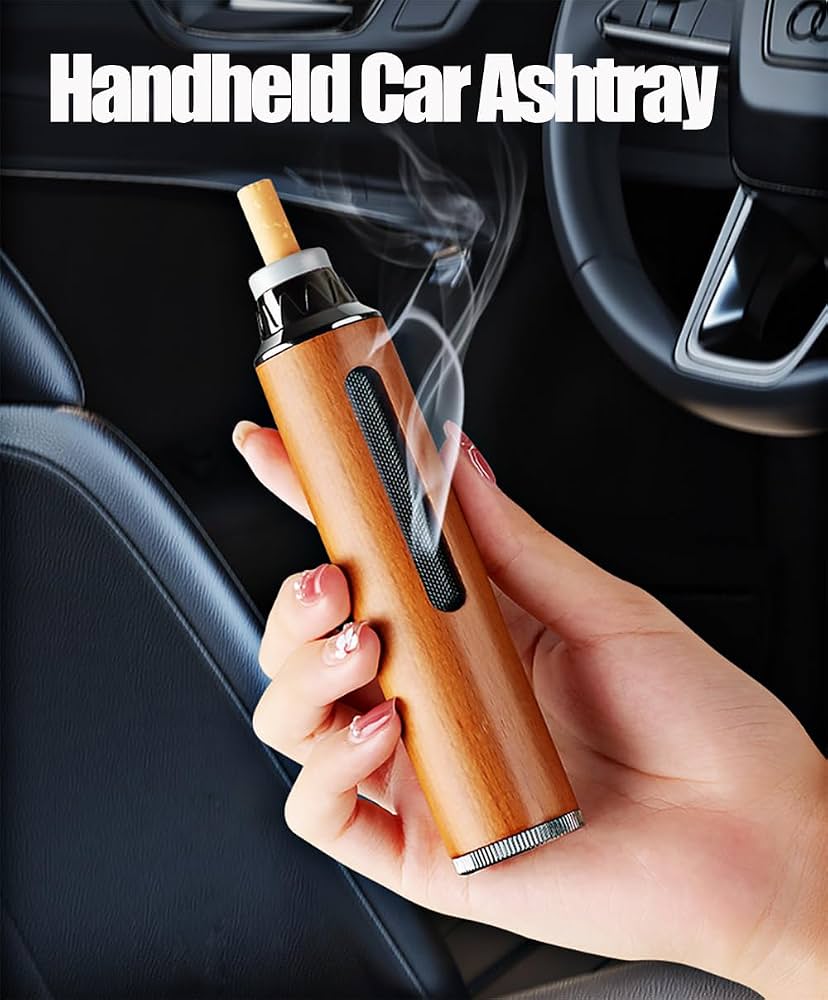 MS Mart - Portable Cigarette Holder With Ashtray | Dust-Free Mini Ash Tank For Car, Office, Home