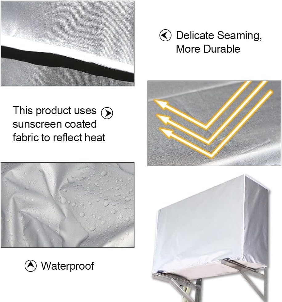 MS Mart - AC Cover Outdoor Unit | Parachute Fabric Waterproof Cover For AC - Silver