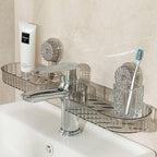 MS Mart - Suction Cup Storage Rack | S-Shape Double Sink Organizer Shelf For Kitchen & Bathroom - 51cm