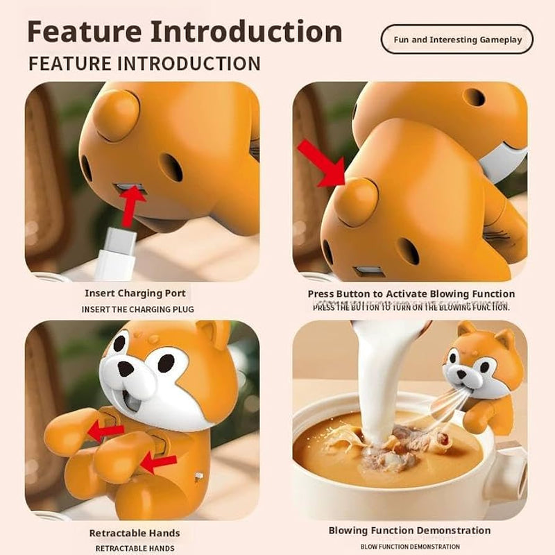 Clip-on Mini Fan for Cup&Bowl,Cute Animal Shaped Personal Fan for Cooling Coffee,&Drinks,Portable Desk Fan