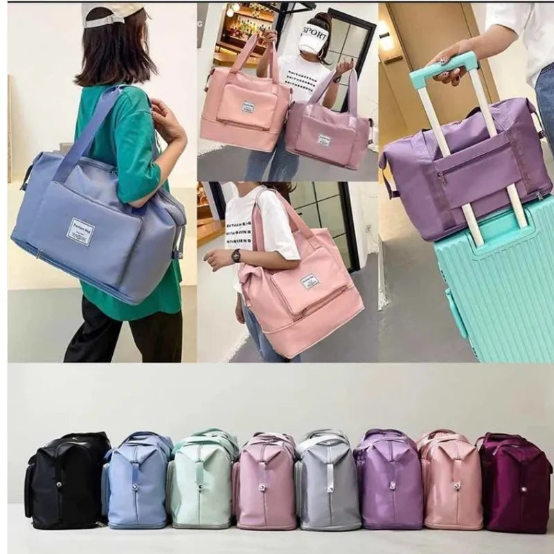 Expandable Oxford Pillow Bag Travel Organizer – Waterproof Foldable Luggage Storage Handbag for Travel & Gym made in china