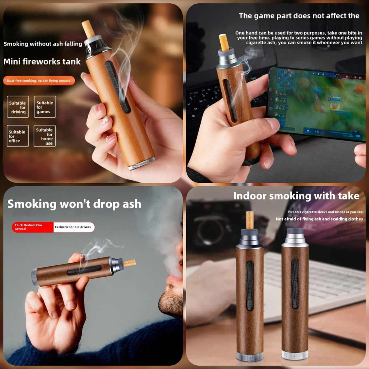 MS Mart - Portable Cigarette Holder With Ashtray | Dust-Free Mini Ash Tank For Car, Office, Home