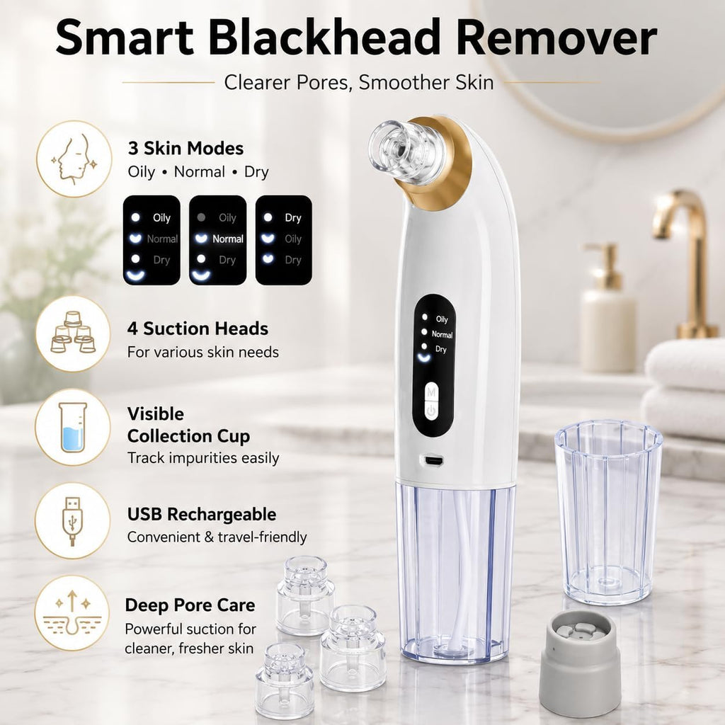 MS Mart - Small Bubble Blackhead Remover | Pore Vacuum Suction Cleaner for Face