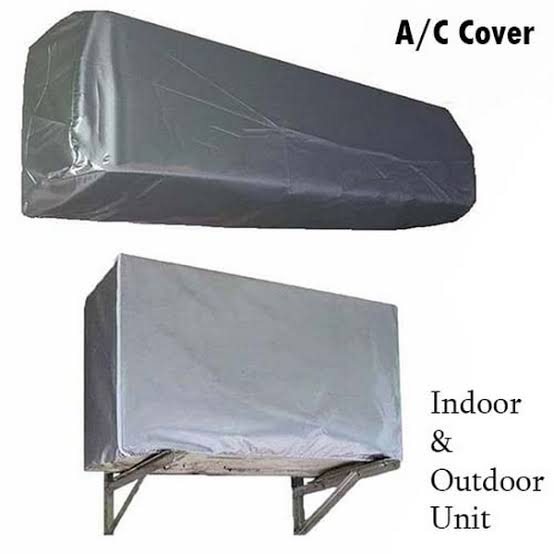 MS Mart - AC Cover Outdoor Unit | Parachute Fabric Waterproof Cover For AC - Silver