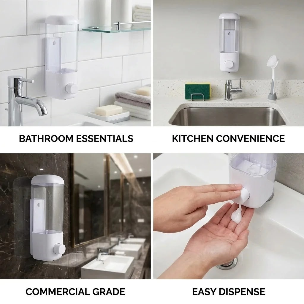 MS Mart - Wall Mounted Soap Dispenser | Liquid Soap & Shampoo Dispenser for Bathroom