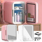 4L Mini Beauty Fridge | Makeup Fridge With LED Mirror - Hot & Cold - For Car & Home
