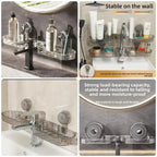 MS Mart - Suction Cup Storage Rack | S-Shape Double Sink Organizer Shelf For Kitchen & Bathroom - 51cm