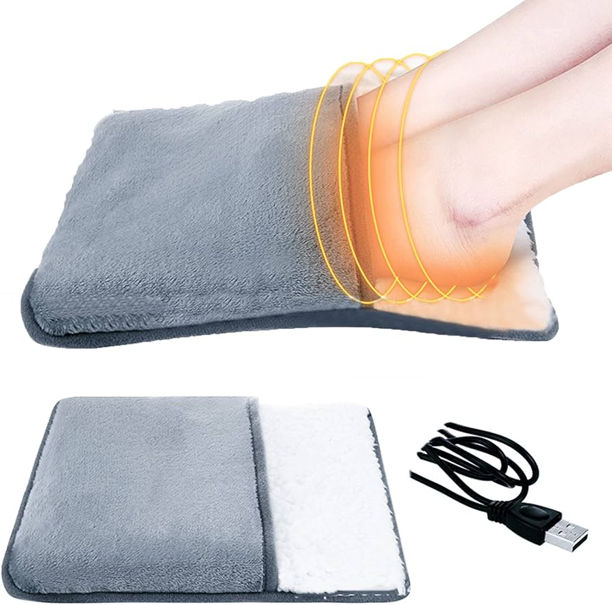 MS Mart - Electric Foot Warmer Pad | USB Heated Foot Heater Slipper For Winter