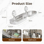 MS Mart - Suction Cup Storage Rack | S-Shape Double Sink Organizer Shelf For Kitchen & Bathroom - 51cm
