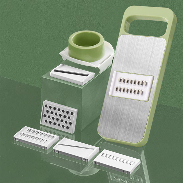 MS Mart - 5 in 1 Stainless Steel Vegetable Slicer & Grater | Safe Multi-Functional Cutter