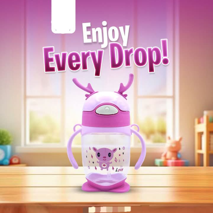 MS Mart - Baby Smile Sipper Cup with Handles | Leak-Proof Feeder Style Training Cup