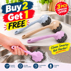 Pack Of 3 - Long Handle Kitchen Scrub Brush | Buy 2 Get 1 Free Offer