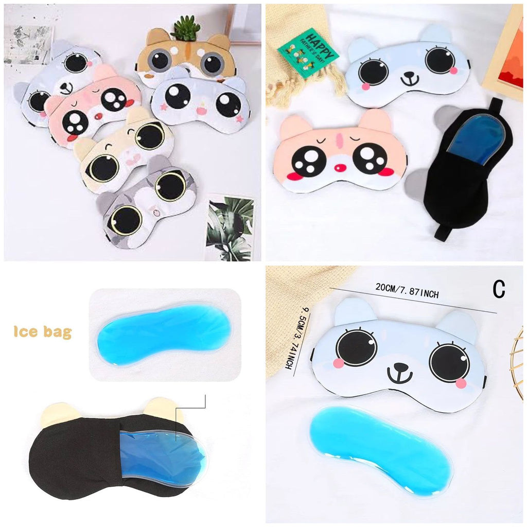 MS Mart - Cute Cartoon Sleeping Eye Mask With Ice Gel Bag | Cool & Sleeping Mask For Girls