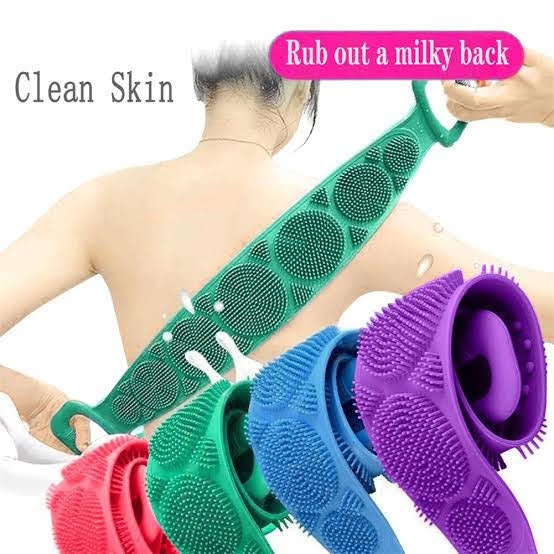 PACK OF 2  :Body Wash Silicone Body Scrubber Belt Double Side Shower Belt