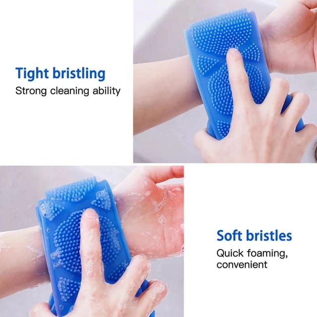 PACK OF 2  :Body Wash Silicone Body Scrubber Belt Double Side Shower Belt
