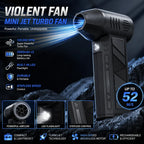 High Quality Mini Jet Fan – Powerful & Portable Turbo Air Blower 130,000 RPM | Ultra Powerful Cordless Air Duster & Car Dryer | Brushless Motor 3-Speed Mini Jet Fan with LED Light