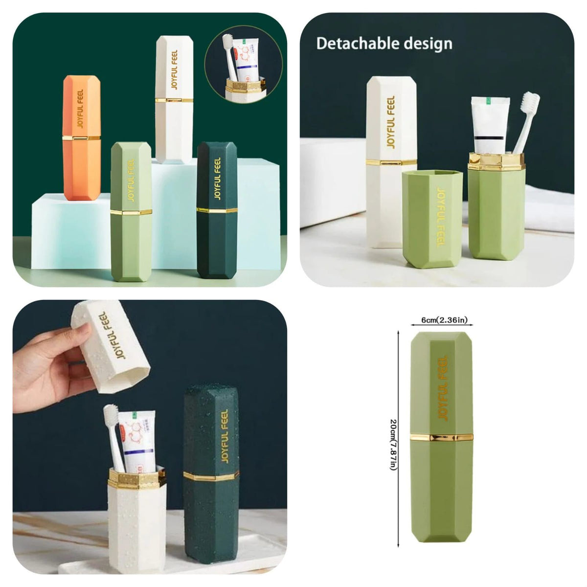 MS Mart - Portable Travel Toothbrush Holder Case | Joyful Feel Toothbrush Box