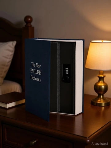 MS Mart - Secret Book Safe Locker | Dictionary Shape Password Safe Box - Medium Size
