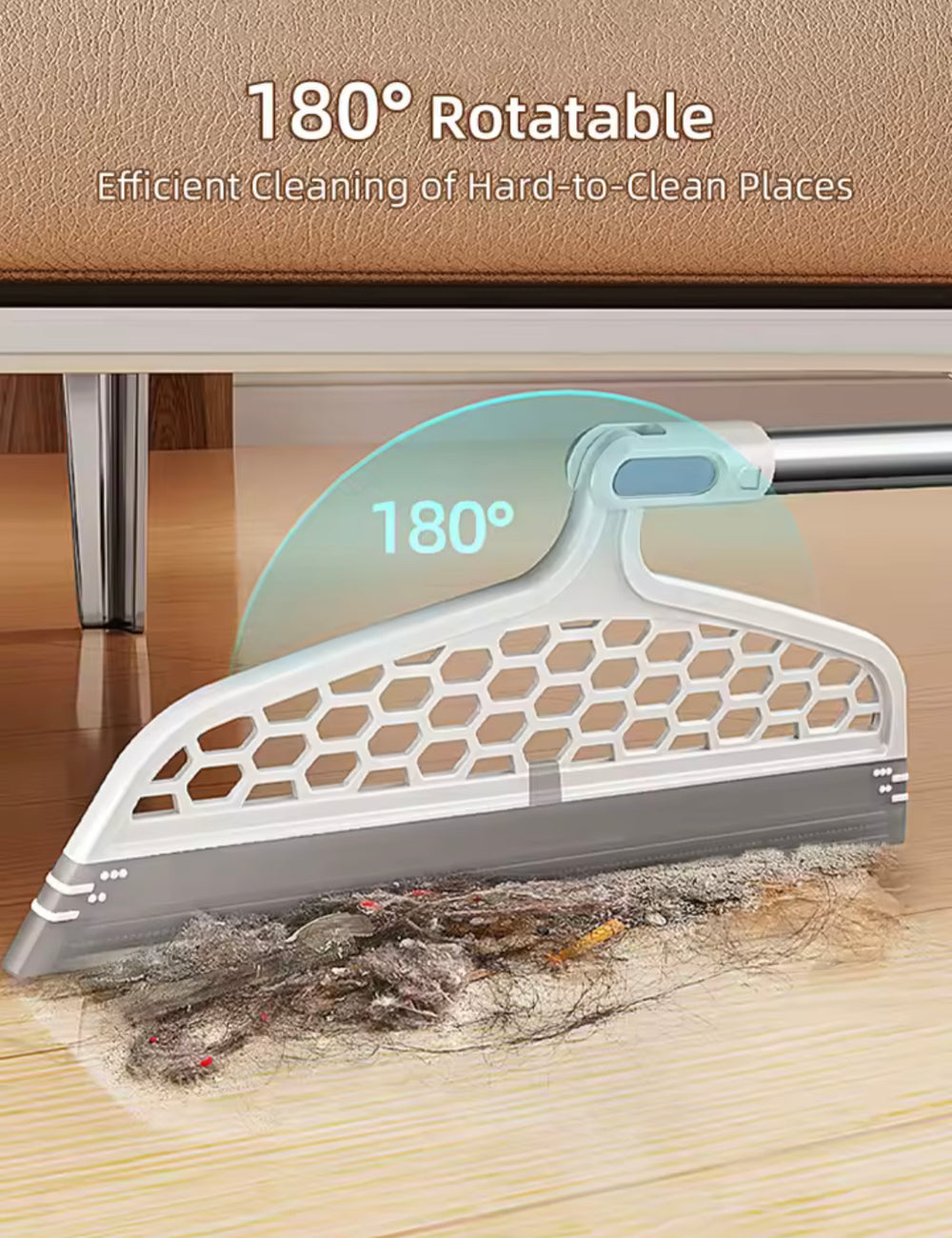 New Adjustable Magic Silicone Cleaning Wiper with Flexible Head – Perfect for Pet Hair, Bathroom Water, and Kitchen Dust Removal – Lightweight, Scratch-Free Blade and Long Ergonomic Handle for Floor Cleaning