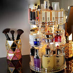 360° Rotating Diamond Cut Cosmetic Organizer | Makeup Storage Box with Large Capacity | Multi Layer Skincare Perfume Lipstick Holder | Rotatable Beauty Organizer Stand for Dressing Table Vanity