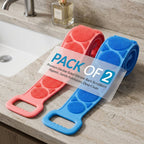 PACK OF 2  :Body Wash Silicone Body Scrubber Belt Double Side Shower Belt