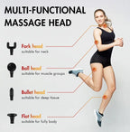 Massager Machine - Massage Gun Full Body - Deep Tissue Massage Gun - Massage Gun - Body Massager Powerful Muscle Relaxer For Men & Women Therapy Gun With Multiple Heads - Portable Rechargeable Pain Relief Massage