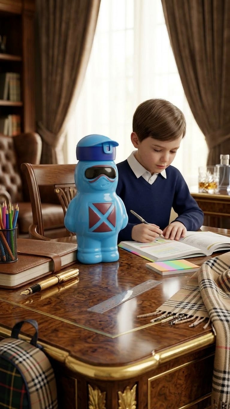 MS Mart - Cartoon Robot Sipper Bottle for Kids | Leak-Proof School Water Bottle