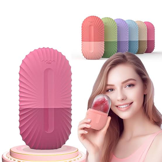 MS Mart - Rose Petal Ice Face Roller | Reusable Silicone Ice Cube Massager for Face, Eyes & Glowing Skin