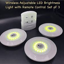 MS Mart - Pack Of 3 LED Puck Lights With Remote Control | Wireless Closet Lights Wardrobe, Kitchen, Cabinet Wireless Lights With Remote