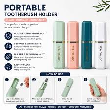 MS Mart - Portable Travel Toothbrush Holder Case | Joyful Feel Toothbrush Box
