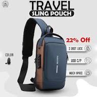 MS Mart - Anti-Theft Sling Bag for Men | Password Lock Crossbody Chest Bag with USB Port