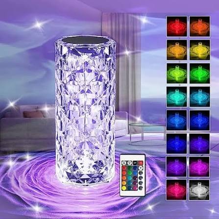 MS Mart - Crystal Diamond Table Lamp | 16 Colors Touch & Remote Control Rose Lamp