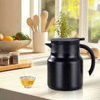 1pc Stainless Steel Double-layer Insulated Mini Hot Water Tea Pot