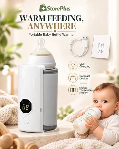 Rechargeable Portable Baby Bottle Milk Warmer | USB Type-C Digital Feeder Warmer