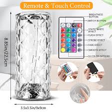 MS Mart - Crystal Diamond Table Lamp | 16 Colors Touch & Remote Control Rose Lamp