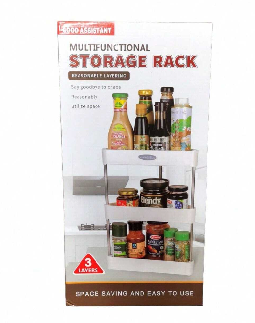MS Mart - 3 Tier Corner Shelf Organizer | Triangle Storage Rack For Kitchen & Bathroom