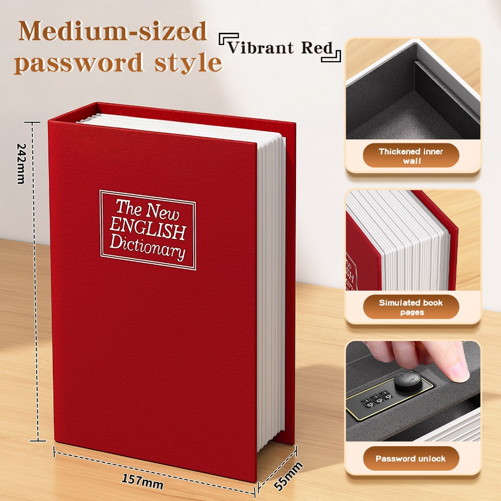 MS Mart - Secret Book Safe Locker | Dictionary Shape Password Safe Box - Medium Size