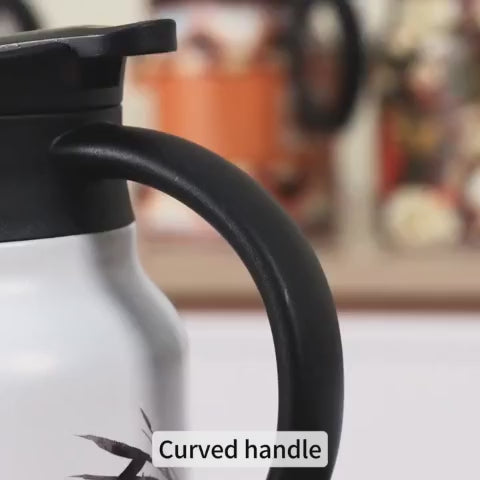 1pc Stainless Steel Double-layer Insulated Mini Hot Water Tea Pot